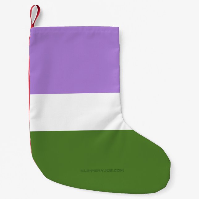 SlipperyJoe's Genderqueer Pride Fahnen Farben non- Kleiner Weihnachtsstrumpf (Vorderseite)