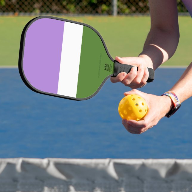 SlipperyJoe's Genderqueer Pride Fahnen Farben non- Pickleball Schläger (InSitu)