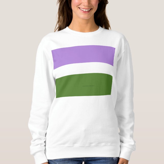 SlipperyJoe's Genderqueer Pride Fahnen Farben non- Sweatshirt (Vorderseite)