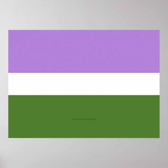 SlipperyJoe's Genderqueer Pride Flag Farben Non-bi Poster (Vorne)