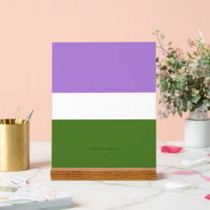 SlipperyJoe's genderqueere Pride-Flagge Lavendelbl Acrylschild