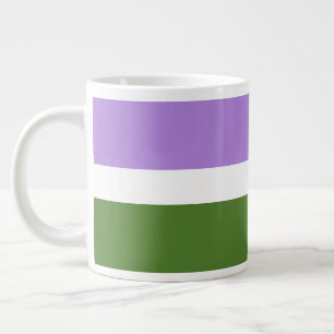 SlipperyJoe's genderqueere Pride-Flagge Lavendelbl Jumbo-Tasse