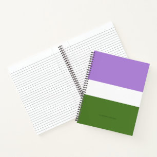SlipperyJoe's genderqueere Pride-Flagge Lavendelbl Notizbuch