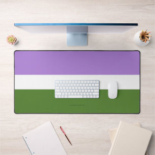 SlipperyJoe's genderqueere Pride-Flagge Lavendelbl Schreibtischunterlage