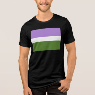 SlipperyJoe's genderqueere Pride-Flagge Lavendelbl Tri-Blend Shirt