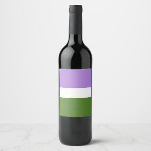 SlipperyJoe's genderqueere Pride-Flagge Lavendelbl Weinetikett