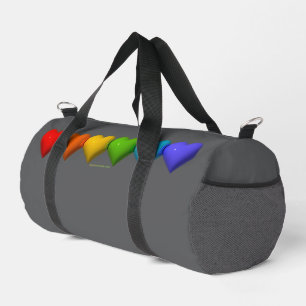 SlipperyJoe's glänzende 3D-Herzformen-Glyphen erze Duffle Bag