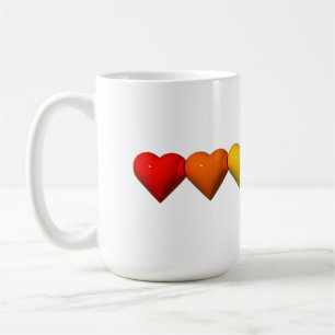 SlipperyJoe's glänzende 3D-Herzformen-Glyphen erze Kaffeetasse