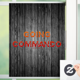 SlipperyJoe's Going Commando fett roter orangefarb Fensteraufkleber