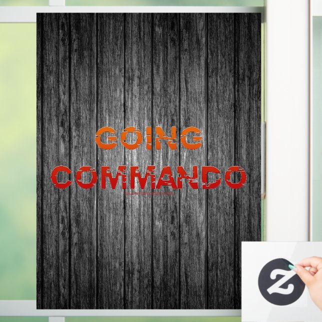 SlipperyJoe's Going Commando fett roter orangefarb Fensteraufkleber (Zuhause)