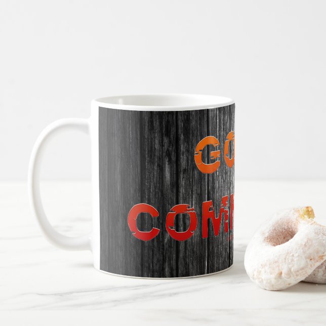 SlipperyJoe's Going Commando fett roter orangefarb Kaffeetasse (Mit Donut)