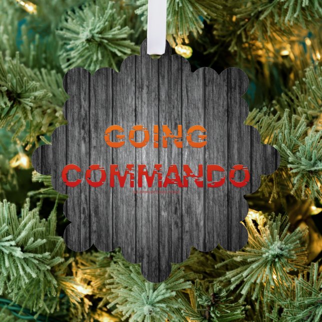 SlipperyJoe's Going Commando fett roter orangefarb Ornament Karte (Insitu (Baum))