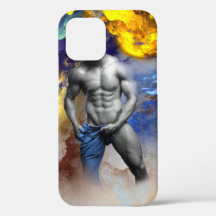 SlipperyJoe's Graustufen-Männerkörper-Figur gelb Case-Mate iPhone Hülle