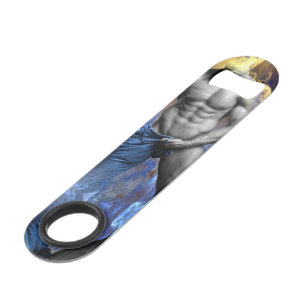 SlipperyJoe's Graustufen-Männerkörper-Figur gelb Speed Flaschenöffner