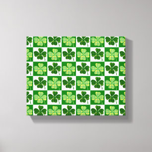 SlipperyJoe's grüne vierblättrige Klee Saint Patri Leinwanddruck