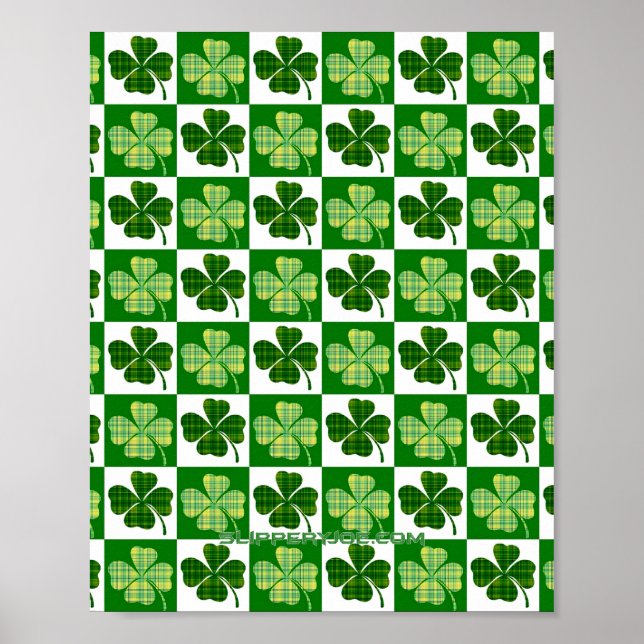 SlipperyJoe's grüne vierblättrige Klee Saint Patri Poster (Vorne)
