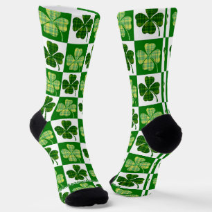 SlipperyJoe's grüne vierblättrige Klee Saint Patri Socken
