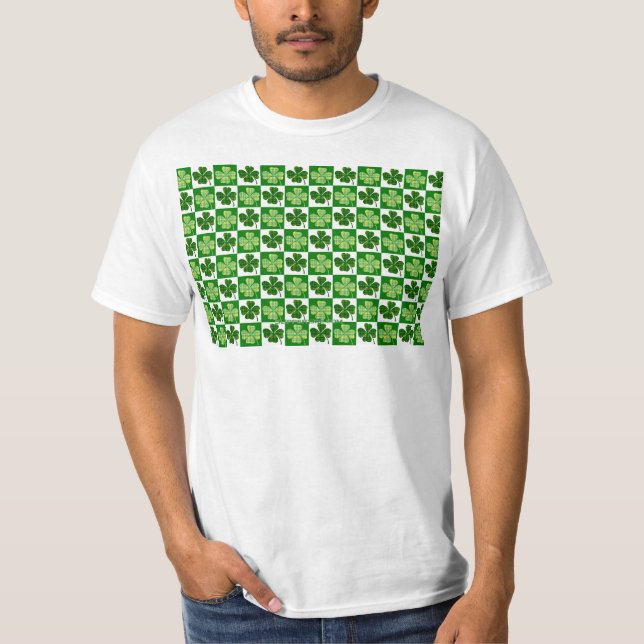 SlipperyJoe's grüne vierblättrige Klee Saint Patri T-Shirt (Vorderseite)