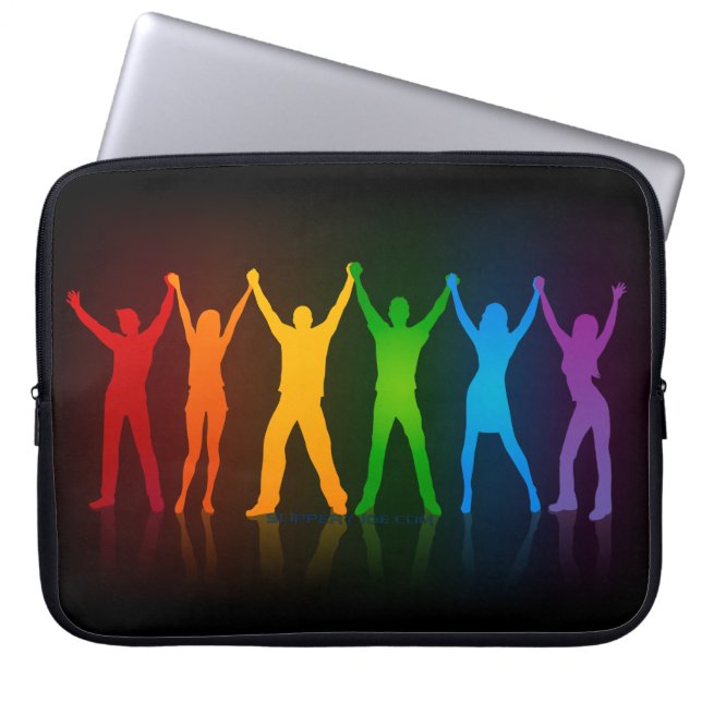 SlipperyJoe's Gruppenmitglieder, die Hände bilden Laptopschutzhülle (Vorderseite)