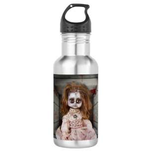 SlipperyJoe's gruselige Puppe blass Gesicht grusel Edelstahlflasche