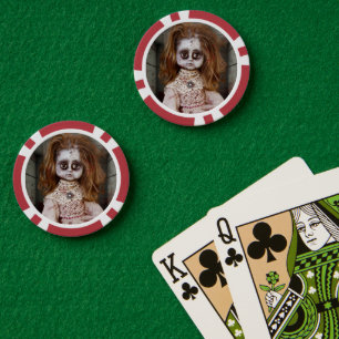 SlipperyJoe's gruselige Puppe blass Gesicht grusel Pokerchips