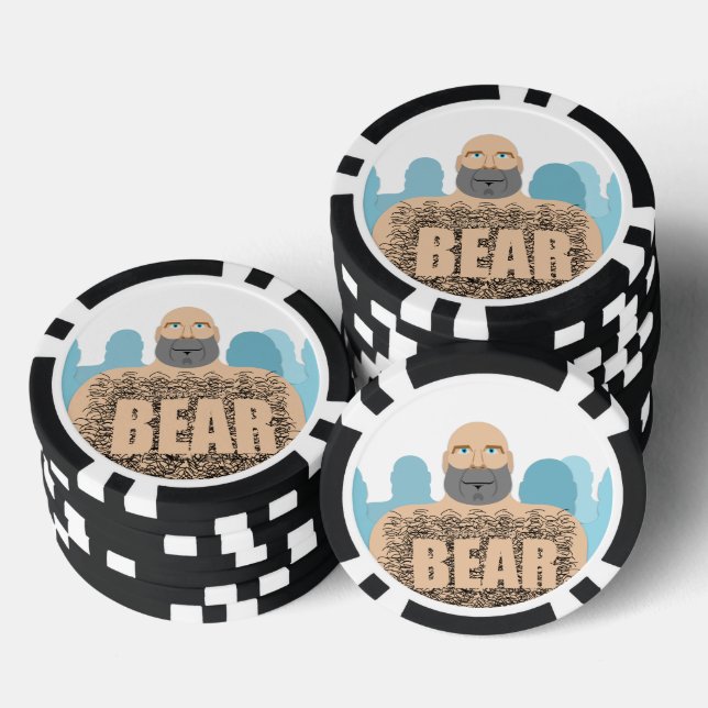 SlipperyJoe's haariger Körper Bär Körper Mann unsh Pokerchips (Stapel)