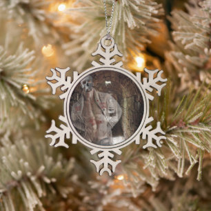 SlipperyJoe's Halloween durchsichtiger Geistermann Schneeflocken Zinn-Ornament