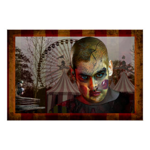 SlipperyJoe's Halloween gruseliger Mann-Puppe surr Poster
