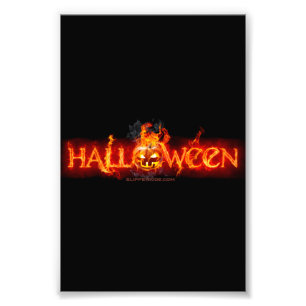 SlipperyJoe's Halloween massive feurige Beschriftu Fotodruck