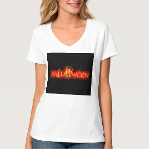 SlipperyJoe's Halloween massive feurige Beschriftu T-Shirt