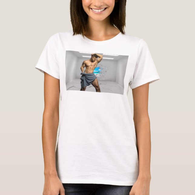 SlipperyJoe's Handtuch gebrochen, weiße Ziegelwand T-Shirt (Vorderseite)