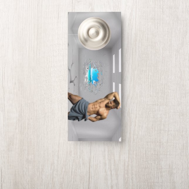 SlipperyJoe's Handtuch gebrochen, weiße Ziegelwand Türanhänger (Auf Knauf)