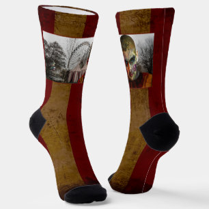 SlipperyJoe's Happy Halloween-Puppengesicht Socken