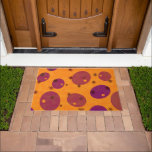 SlipperyJoe's Happy Hanukkah Jüdische Hebräische G Fußmatte<br><div class="desc">SlipperyJoe's Happy Hanukkah Jüdische hebräische Gelee gefüllt Doughnut Darstellung Chanukah Geschenke Dekorationen Judaismus Religion kleine asterisk-ähnliche Symbole künstlerisch lila orange ovale Formen spielerisch Anordnung künstlerische abstrakte Muster hellen Hintergrund</div>