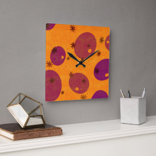 SlipperyJoe's Happy Hanukkah Jüdische Hebräische G Quadratische Wanduhr