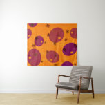 SlipperyJoe's Happy Hanukkah Jüdische Hebräische G Wandteppich<br><div class="desc">SlipperyJoe's Happy Hanukkah Jüdische hebräische Gelee gefüllt Doughnut Darstellung Chanukah Geschenke Dekorationen Judaismus Religion kleine asterisk-ähnliche Symbole künstlerisch lila orange ovale Formen spielerisch Anordnung künstlerische abstrakte Muster hellen Hintergrund</div>