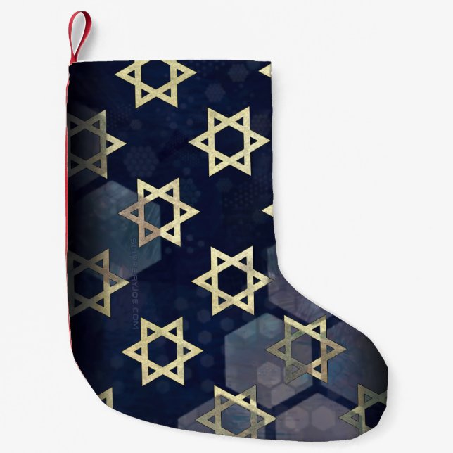 SlipperyJoe's Happy Hanukkah Multiple Star von Dav Kleiner Weihnachtsstrumpf (Vorderseite)