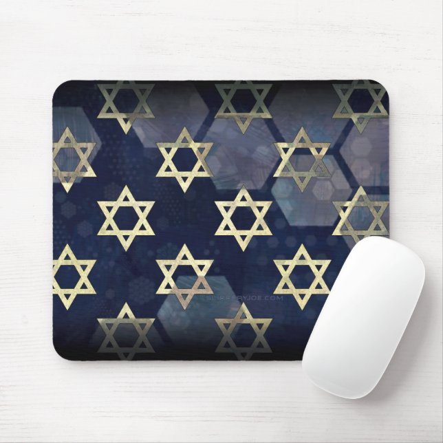 SlipperyJoe's Happy Hanukkah Multiple Star von Dav Mousepad (Mit Mouse)