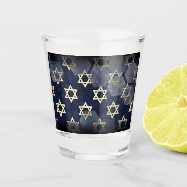 SlipperyJoe's Happy Hanukkah Multiple Star von Dav Schnapsglas (Vorderseite)