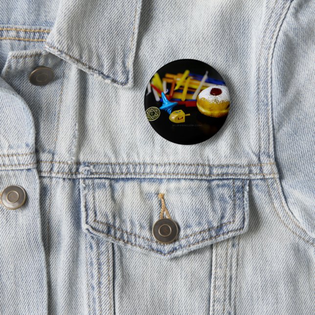 SlipperyJoe's Happy Hanukkah Star von David Coin m Button (Beispiel)