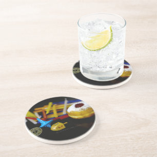 SlipperyJoe's Happy Hanukkah Star von David Coin m Getränkeuntersetzer