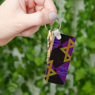 SlipperyJoe's Happy Hanukkah Star von David menora Schlüsselanhänger