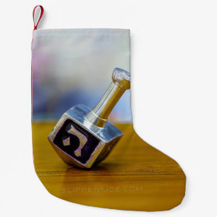 SlipperyJoe's Happy Hanukkah vierseitige Spinnerei Kleiner Weihnachtsstrumpf