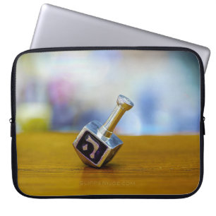 SlipperyJoe's Happy Hanukkah vierseitige Spinnerei Laptopschutzhülle