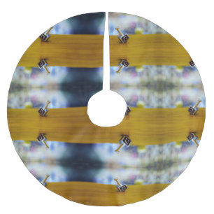 SlipperyJoe's Happy Hanukkah vierseitige Spinnerei Polyester Weihnachtsbaumdecke