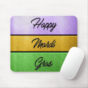 SlipperyJoe's Happy Mardi Gras lila goldgrün b Mousepad
