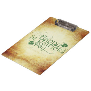 SlipperyJoe's Happy St. Patrick's Day Iris Klemmbrett