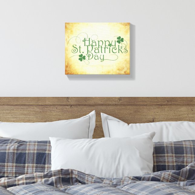 SlipperyJoe's Happy St. Patrick's Day Iris Leinwanddruck (Insitu (Schlafzimmer))