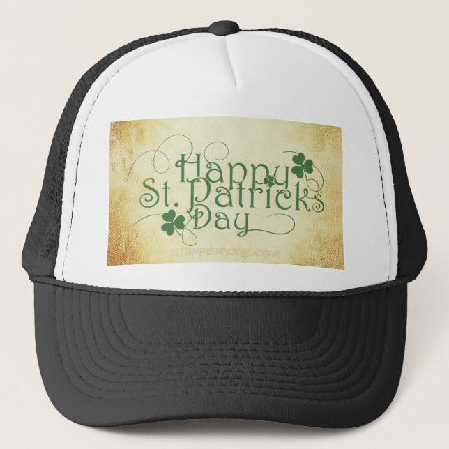 SlipperyJoe's Happy St. Patrick's Day Iris Truckerkappe (Vorderseite)