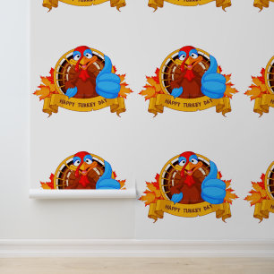 SlipperyJoe's Happy Turkey Day Herbst Blätter Cart Tapete